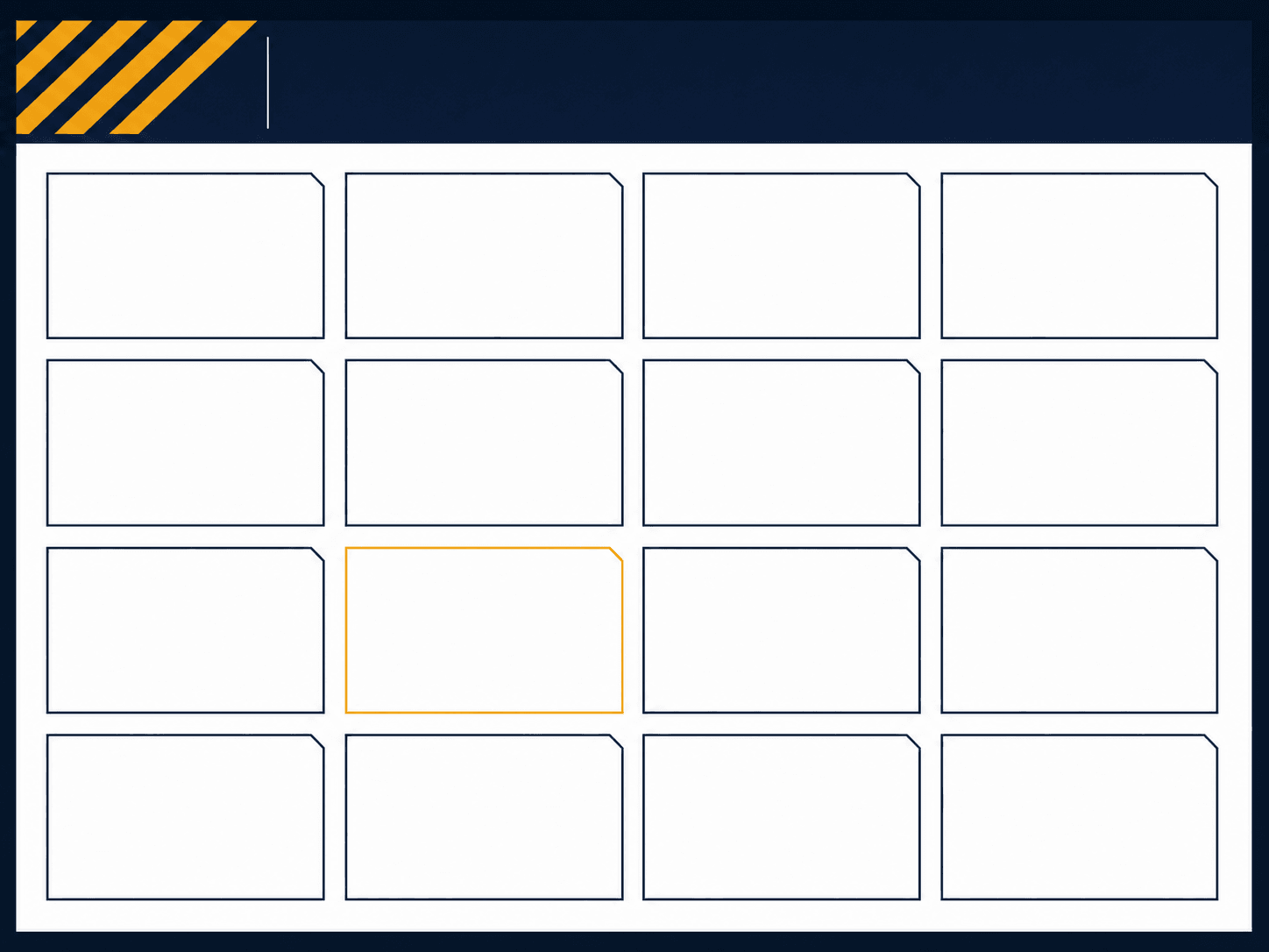 One-page safety summary card divided into sixteen small panels with one highlighted